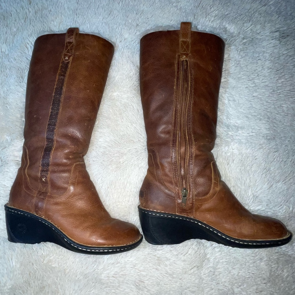 Hartley UGG Leather Wedge Boots